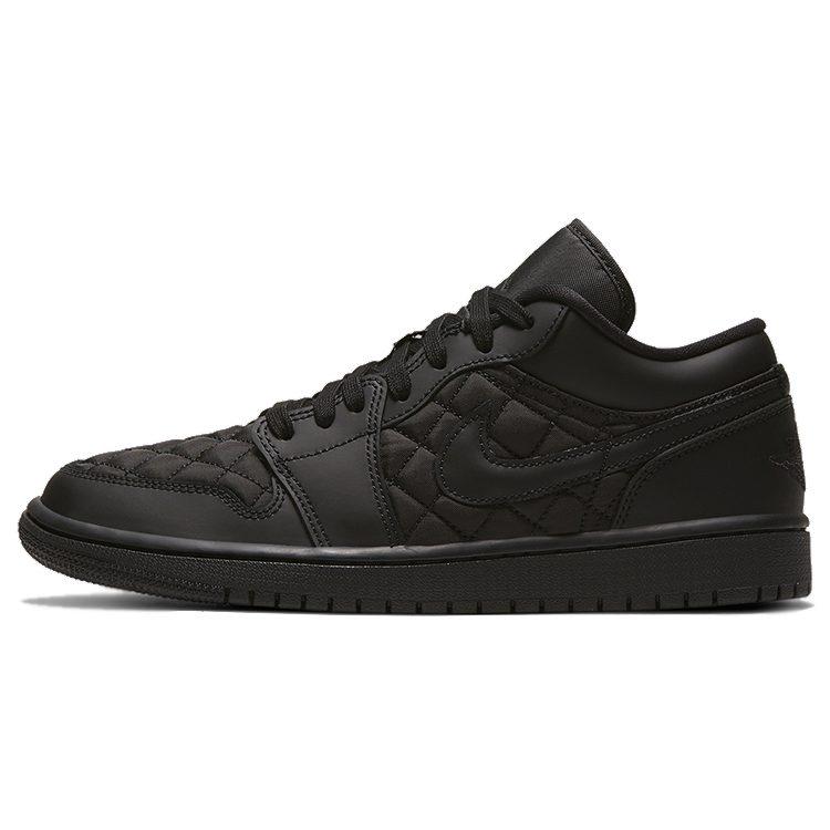Jordan 1 Low Triple Black Quilted Women's DB6480-001