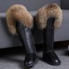 Fashion Fur One Real Fox Hair Over The Knee Boots Inside Elevating Women'S Boots Long Boots Super High Leather Waterproof Snow Boots
