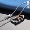 925 Sterling Silver Rose Gold Double Heart Pendant Necklace Fashion Wedding Jewelry
