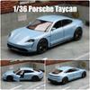 Pdbn6 1/36 Porsche Taycan Toy Car Model For Children RMZ CiTY Diecast Super Sport Miniature Pull Back Collection Gift For Kid Boy