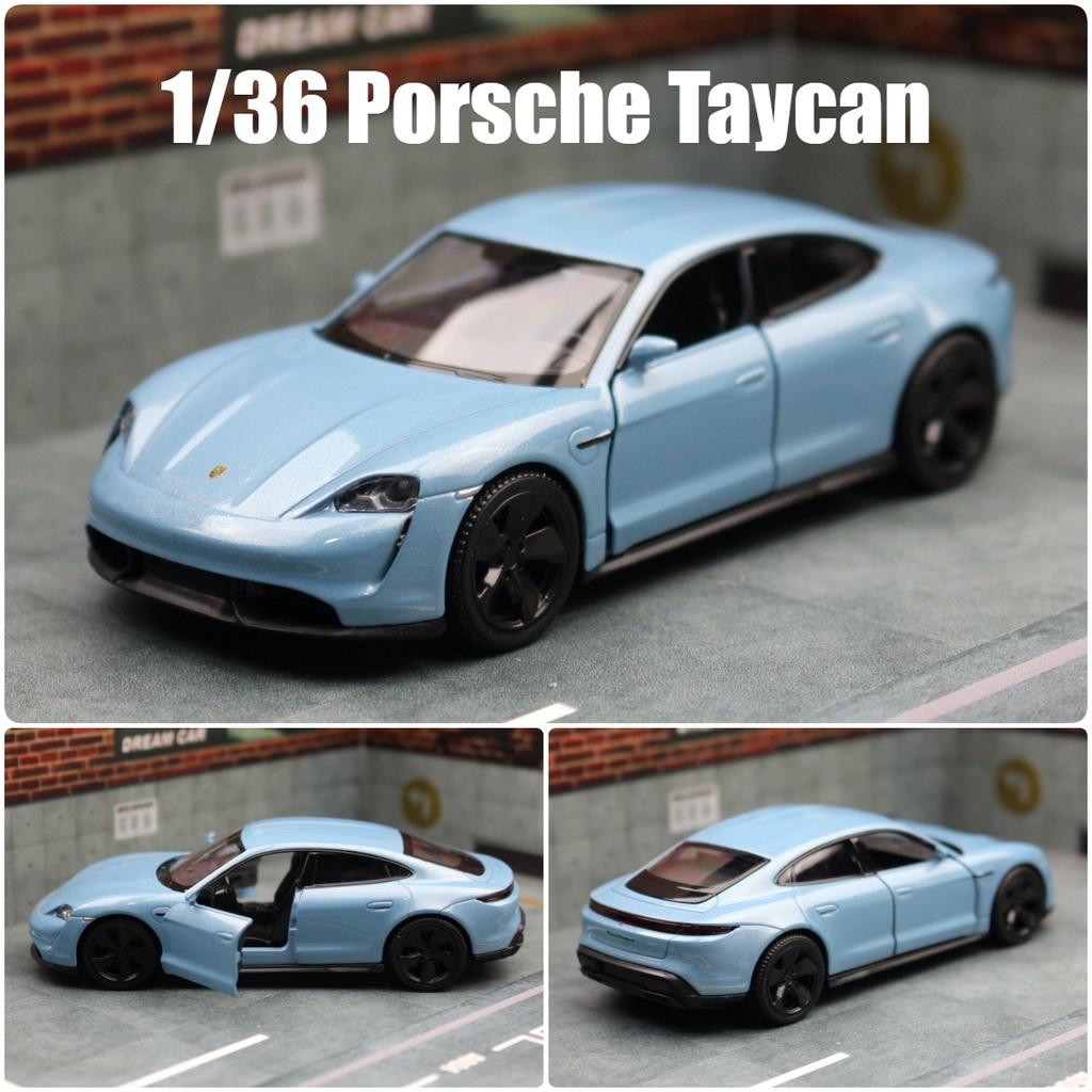 Pdbn6 1/36 Porsche Taycan Toy Car Model For Children RMZ CiTY Diecast Super Sport Miniature Pull Back Collection Gift For Kid Boy