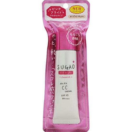 Sugao Air Fit CC Cream Pink Bright Smooth Pure Natural 25g
