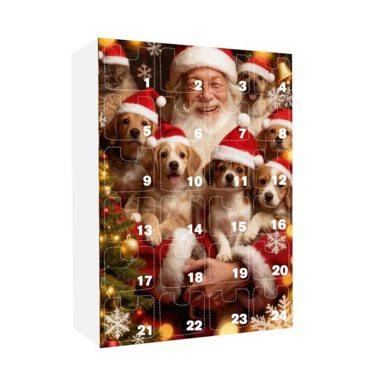 2025 Dackel in Tasse Adventskalender 24-Tage Weihnachts-Countdown-Box mit Acryl-Ornamenten Süßes Geschenk für Hundeliebhaber