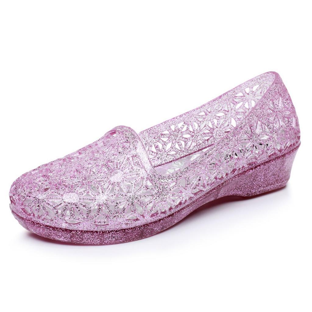 Crystal, Hollowed Out, Women's, Single Shoe, Outerwear, Lightweight, Comfortable, Casual Shoes, Flat Shoes, Sandals