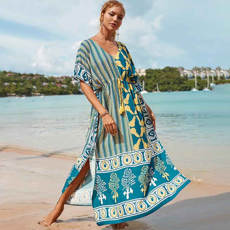 Loose-Fit Cotton Holiday Robe: Sun Protection Beach Jacket and Bikini Cover-Up