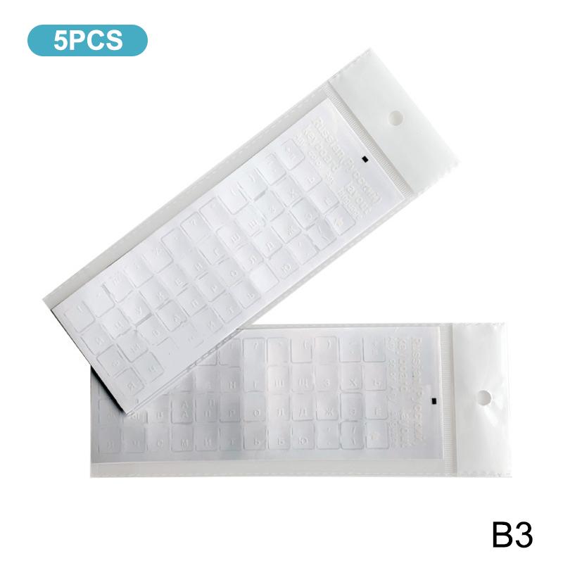 2/5Pcs Multicolour Russian Transparent Keyboard Stickers Language Alphabet Black White Label For Computer Pc Dust Protection