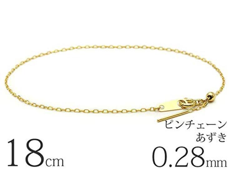 Gold Azuki Chain Bracelet Pin Chain 10K Luxury Gold Birthday Gift Precious Metal Jewelry Extra Fine Chain Bracelet Azuki Bean Chain K10/cl028-18