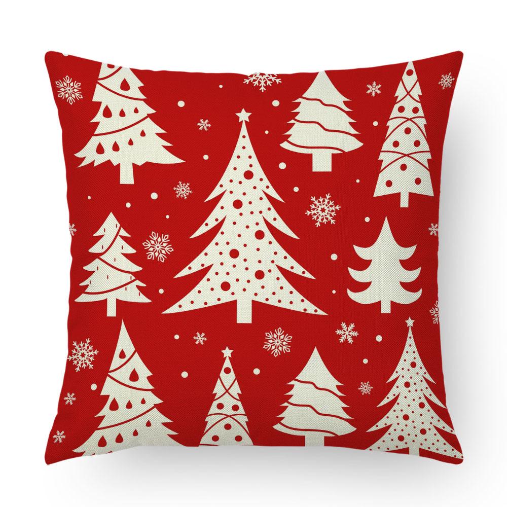 Imitation Linen Pillow Case Home Decoration Christmas Pillow Four-piece Set Living Room Sofa Cushion Cover Bedroom Pillow