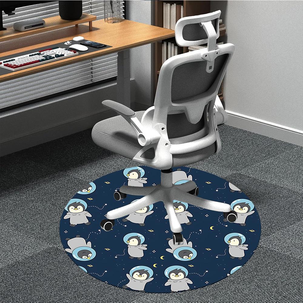 

1PC SpacePenguins Office Round Area Rug, Indoor Mat Suitable For Office, Under Office Chairs Bedroom Living Room Home Decor, Room Decos038 80cm by 80cm