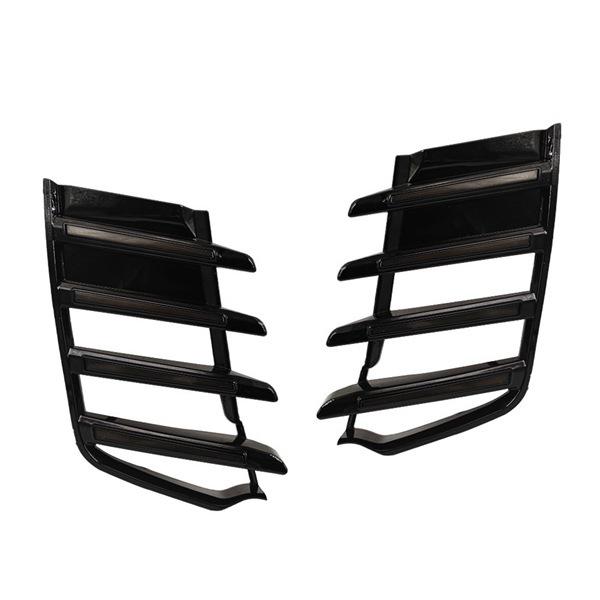 Pair of Black Plastic Daytime Running Lights with Turn Signals and Fog Lights - Available in Three Colors None
