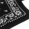 Trifong Bandana Black Adult Bandana Paisley Pattern 100% Cotton Handkerchief Stylish Bandana Cap Cotton Bandana Men's Women's Unisex 55cm X 55cm