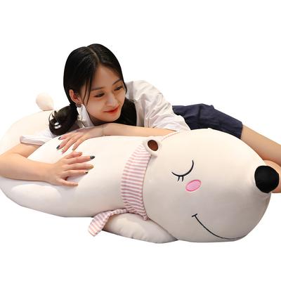 70cm-90cm Cartoon Polar Bear Lying Bear Stuffed Down Cotton Animal Plush Toys for Children Doll for Kids Gift Pillow
