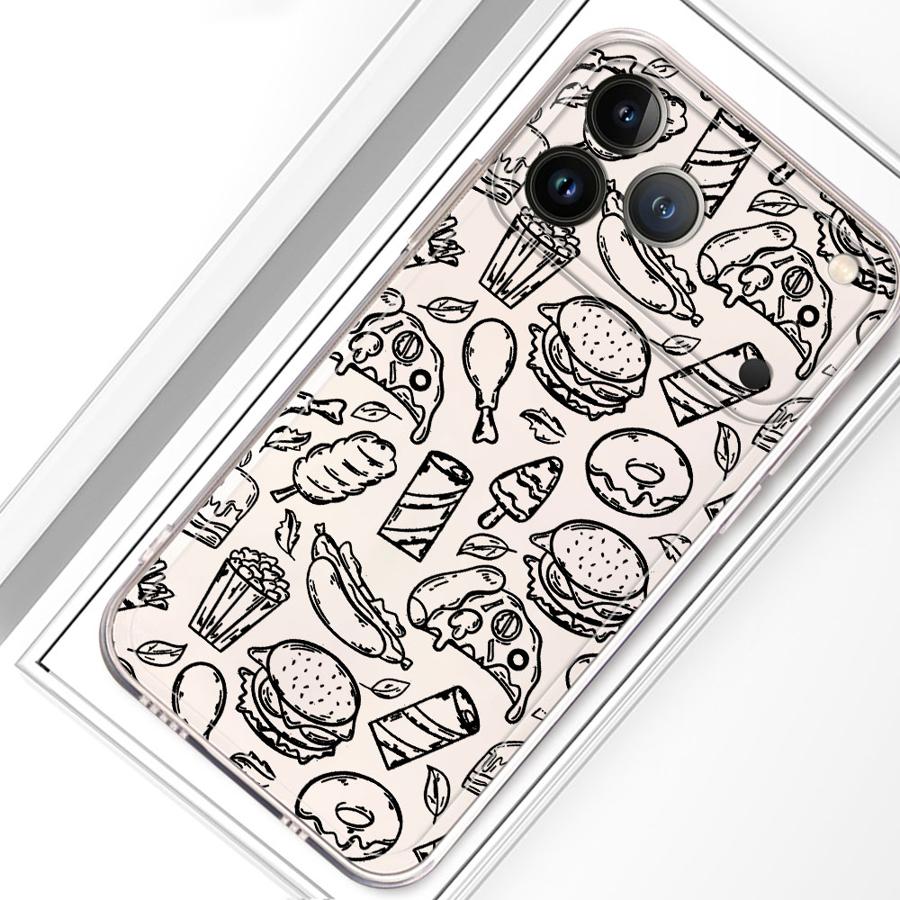 

Case for iPhone 17 Pro Max Air 14 Plus 7 8 XS Max 13 Pro XR 16 11 12 Mini 15 Soft Phone Cover Gourmet Burger iPhone 14 Pro