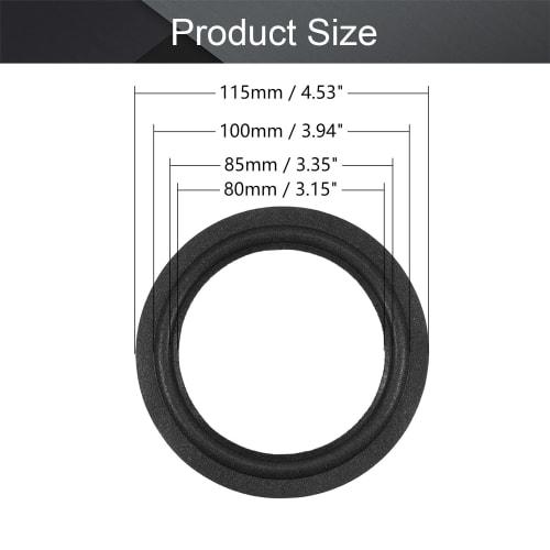 Fielect Foam Edge Speaker Edges for Audio Speakers, 115mm Outer Diameter, Pack of 4, Foam Edge Surround Accessories, Surround Ring Replacement, Speake