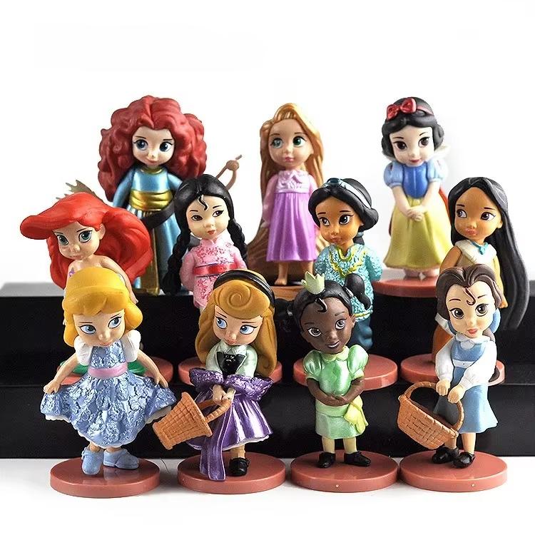 MINISO Nou 11 buc Călătoria de Vis a Prințesei Frozen Mica Sirenă Albă ca Zăpada Decor Topper Tort Prințesă Model Kawaii Jucărie Păpușă Cadou Copii
