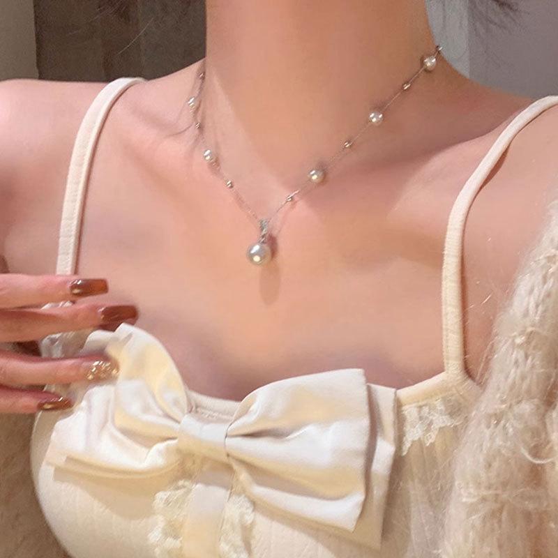Vintage Gypsy Pearl Necklace Women's Neck Chain Personalized Clavicle Chain