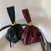Fashion Designer Women's Small Handbag Soft Leather Pleated Ladies Mini Clutch Bag Female Party Evening Purses Bucket Bag