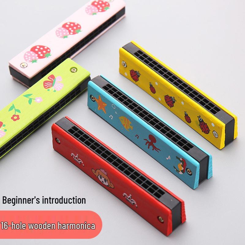 Children s Cartoon Wooden Harmonica Toy - Musical Instrument for Kindergarten Prizes & Gifts