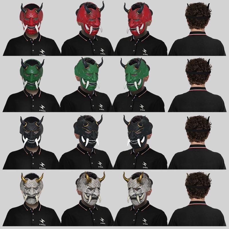 Captivating Japanese Samurai Red Hannya Demon King Mask For Halloween Costume Parties