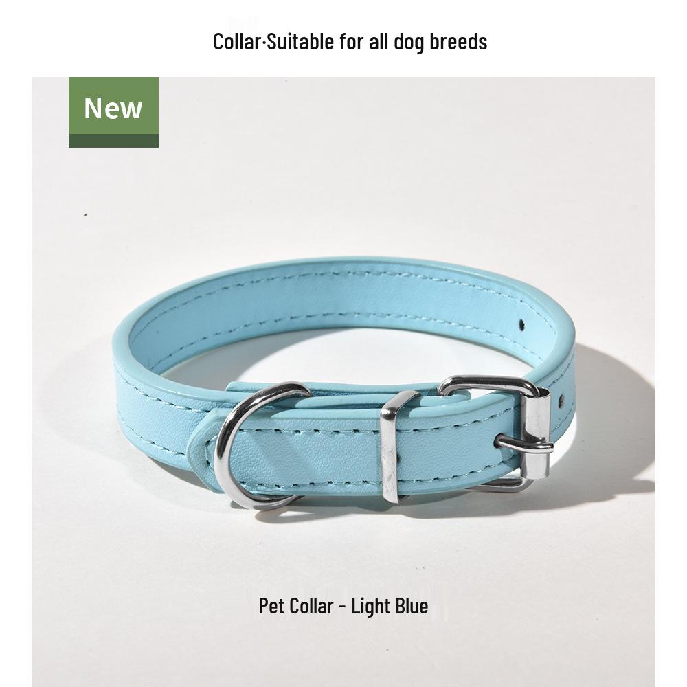 PU Leather Dog & Cat Collar for Small/Medium Breeds - Outdoor Walking Accessory