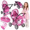 [PACZB] Puppenwagen 3 in 1 Korb, Buggy, Trage + Zubehör Z3333