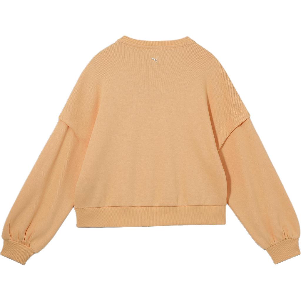 Puma X Phantaci Loose Fit Drop Shoulder Faux Two-Piece Casual Sweatshirt Women Sweatshirt Light-Yellow 631407-41