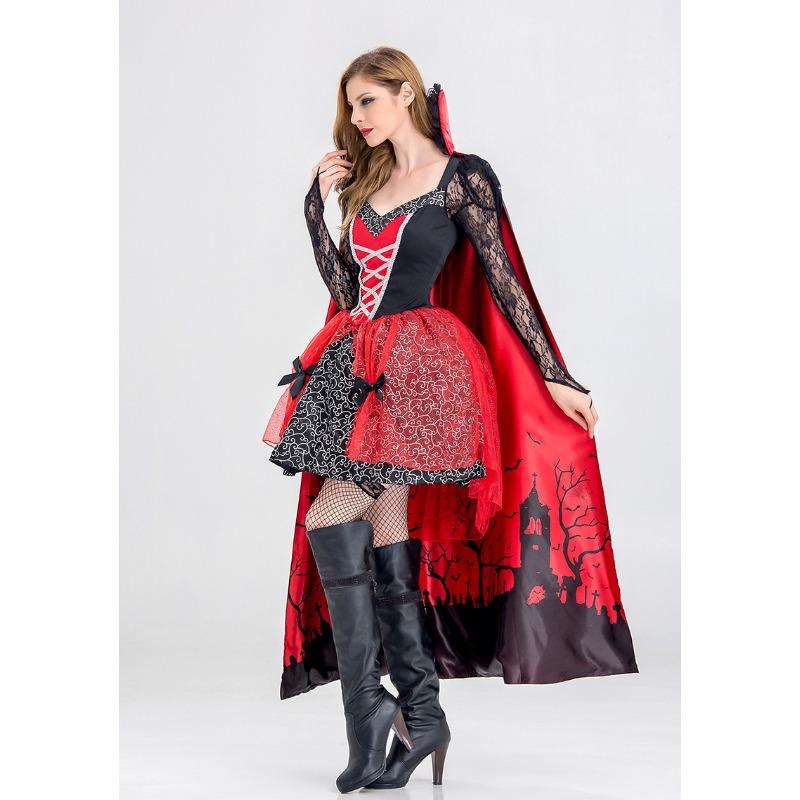 Real Shot, New Model, Sub-code Halloween Black Devil Costume Christmas Costume Witch Costume Vampire Cross-dressing Uniform Party