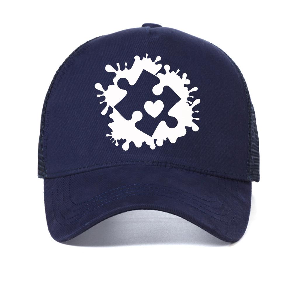 

Autism Awareness Women Breathable baseball cap fashion Summer Casual cool snapback hat outdoor Breathable mesh trucker hats Adjustable