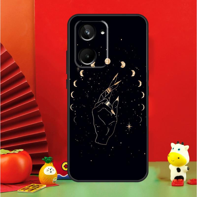 Fortune Telling Moon Stars Hands Art Case For Realme C67 C55 C53 C51 C35 C33 C31 C30 C25s C21Y GT Neo 6 GT5 9 10 11 12 Pro Plus