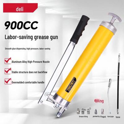 Deli 900CC 6000psi Manual High-Pressure Grease Gun CN Plug (adapter Included)