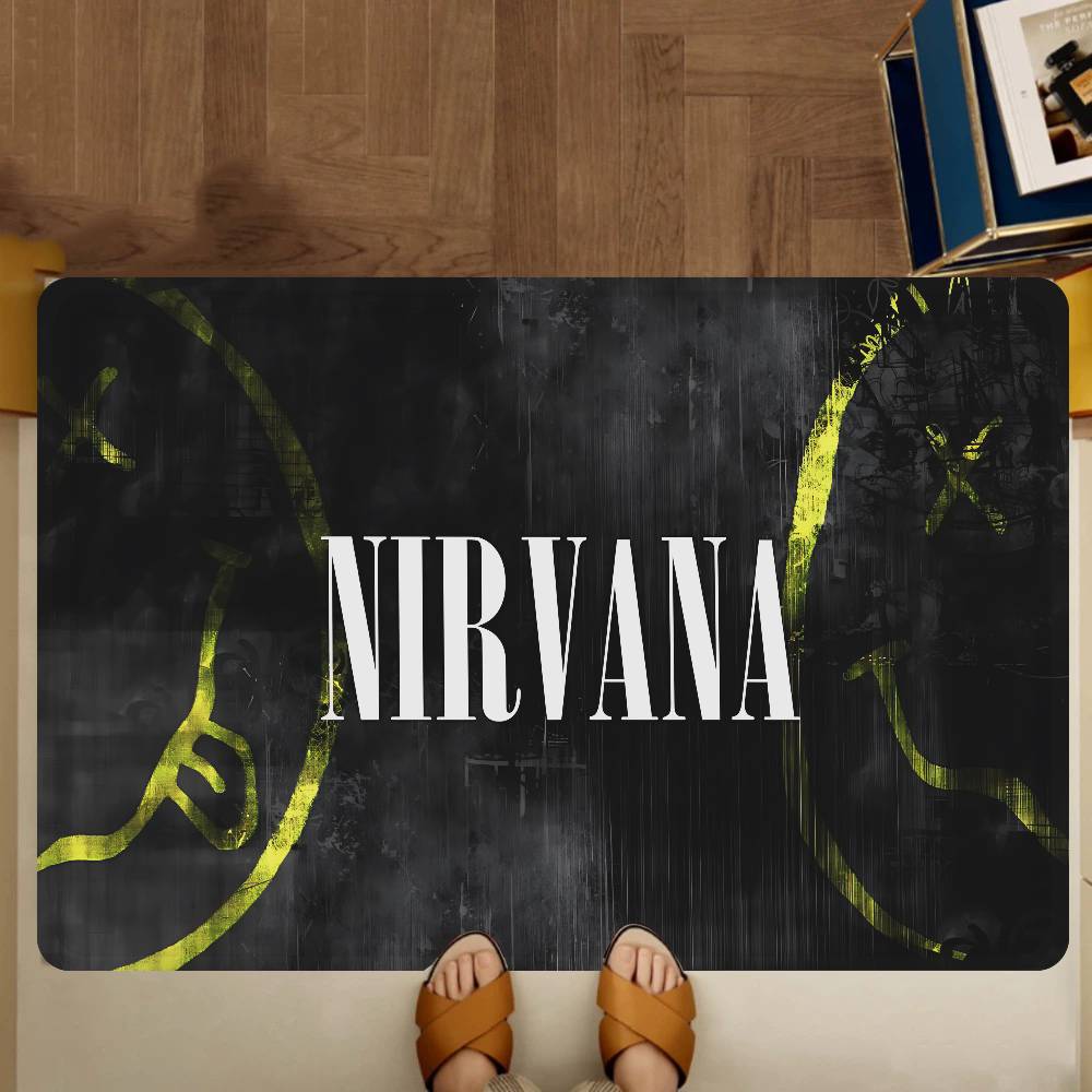 

Classic Band N-Nirvana Floor Mat Rectangle Anti-slip Home Soft Badmat Front Door Indoor Outdoor Mat Welcome Doormat 40cm x 60cm