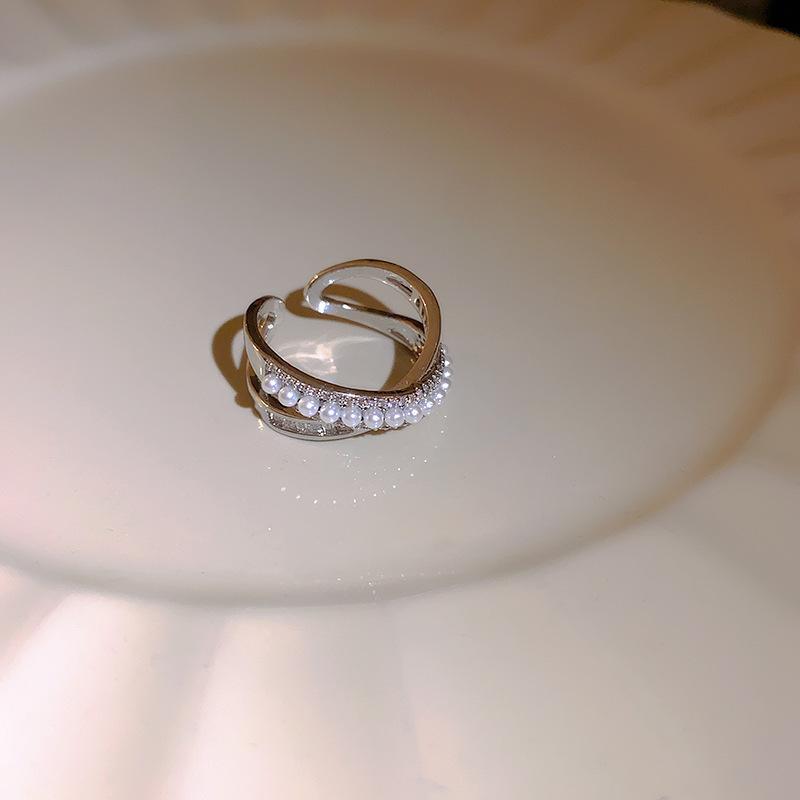 Zircon love open ring light luxury high sense index finger ring personality niche Internet celebrity ring fashion jewelry