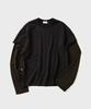 HOOVES Cutoff Stripe Layered Long Sleeve [Black]