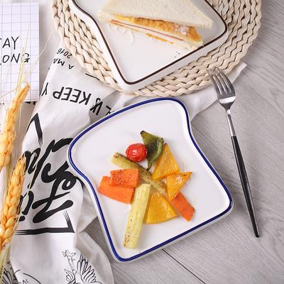 Kreativní krásný keramický talíř na nádobí Chléb Toast Steakový talíř Ovocný talíř Dezertní talíř