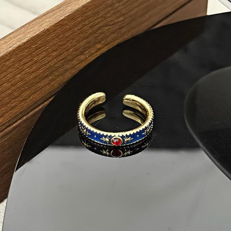 Medieval Vintage Butterfly Open Ring Light Luxury High Sense Personality Finger Niche Retro Ring