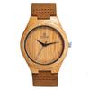Holz Bambus Uhr Mit Lederarmband Quarz Analog Holzuhren