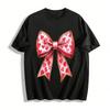 Heart Print Bowknot Sweet Style Girls' Top Pure Cotton T-shirt