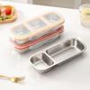 Stainless Steel Snack Container for Kids And Adults Reusable Lunch Box Leak-Proof 3-Compartment Crisper Box for School Work Travel