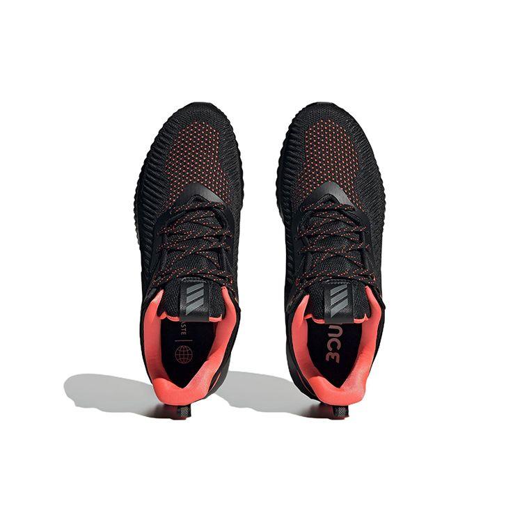 Adidas Alphabounce Comfortable Breathable Mesh Slip-Resistant Durable Lightweight Low-Top Casual Running Shoes Unisex Sneakers Black Orange ID0349