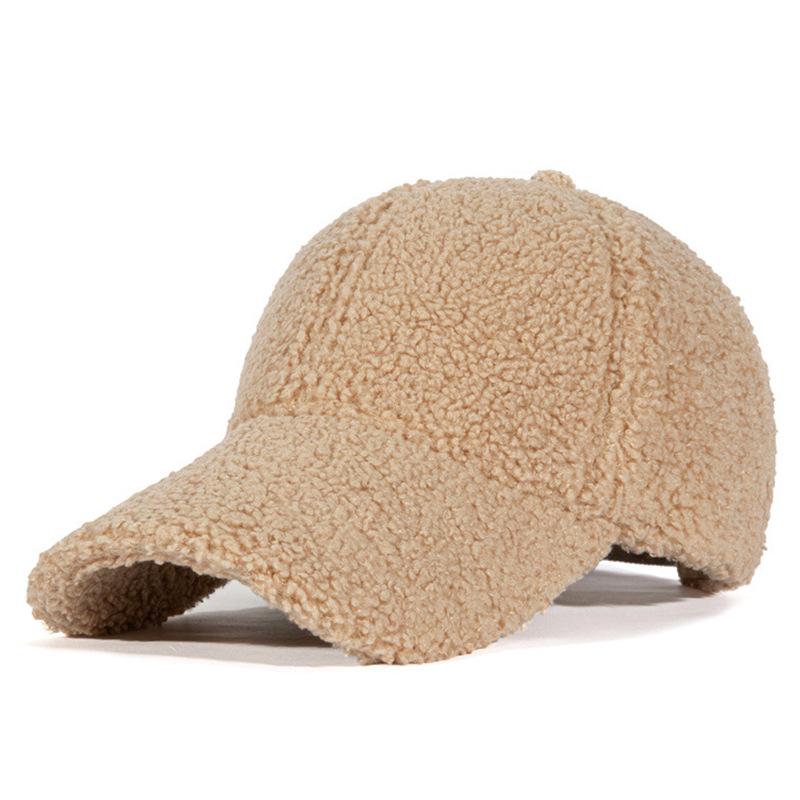 Autumn/Winter Korean Style Plus Size Warm Lamb Fleece Ear Protection Baseball Cap - Unisex Cold-Proof Plush Duckbill Hat