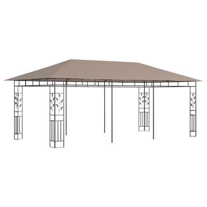 VidaXL Belvédère avec moustiquaire 6x3x2,73 m Taupe 180 g-m²