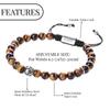 GAVU 6mm Tiger Eye Power Stone Prayer Beads Bracelet for Men, Increases Wealth and Good Fortune