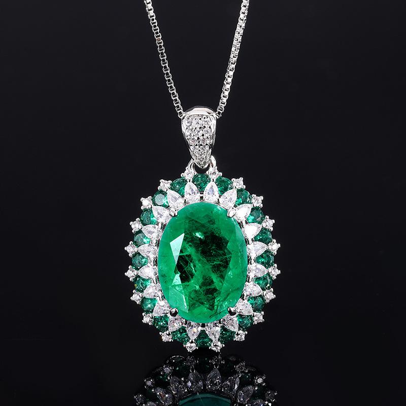 Jewelry Copper Bottom Gold-Plated Imitation Wood With Green Grandmother Green Denier Pendant Ring Set 12 * 16