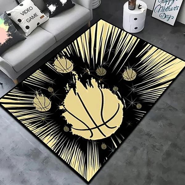 Creative Sports Area Rug Healthy ExerciseTeen Fantastic Basketball Enthusiast Carpet for Home Decor Kid Room ,Etc.