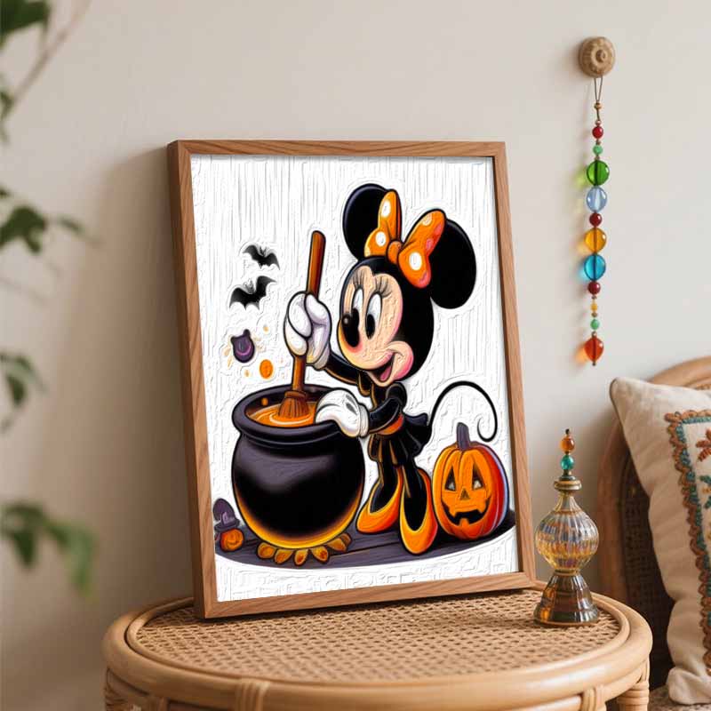 Disney Minnie Halloween oil painting art painting kit handmade diy gift home decoration wall decor craft supplies art project 128 chars
