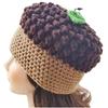 New Style Handmade Crocheted Color-blocked Bear Ears Fashionable Personalized Adult Pullover Hat