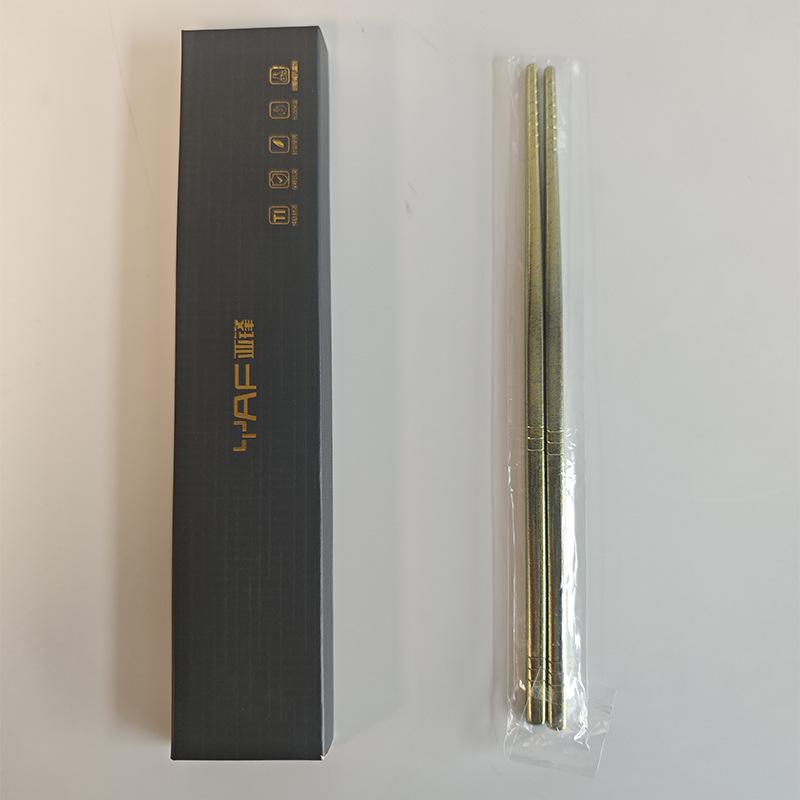 Yajue Colored Six-Ring Pure Titanium Chopsticks - Integrated Molding, Healthy Chinese Tableware