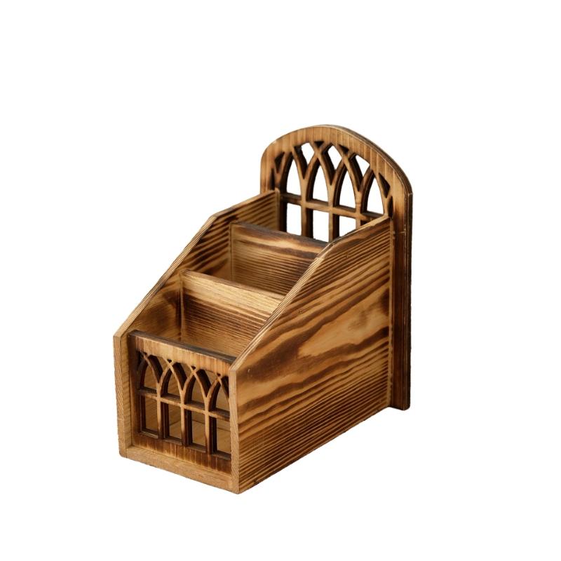 Οργανωτής Τηλεχειριστηρίων Ξύλινο Κουτί Αποθήκευσης με Καπάκι Vintage Σκανδιναβικό Στυλ Οργανωτής Σαλονιού για Τηλεχειριστήρια Σταθερά Είδη Επιτραπέζια Διακόσμηση