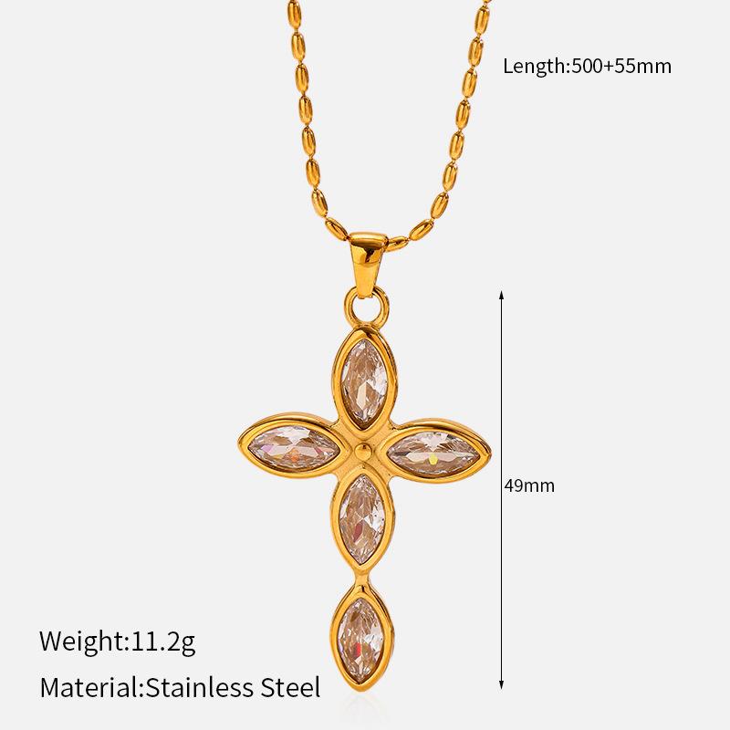 Vintage Minimalist Titanium Steel Cross Necklace Light Luxury Pendant Jewelry for Women Men