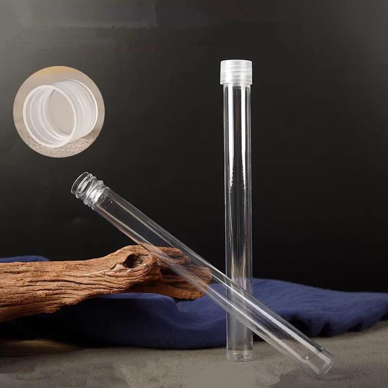 100pcs 20g 30g Incense Stick Transparent Acrylic Tube Holder Barrel Sticks Short with Cover Storage Plastic Inhaler